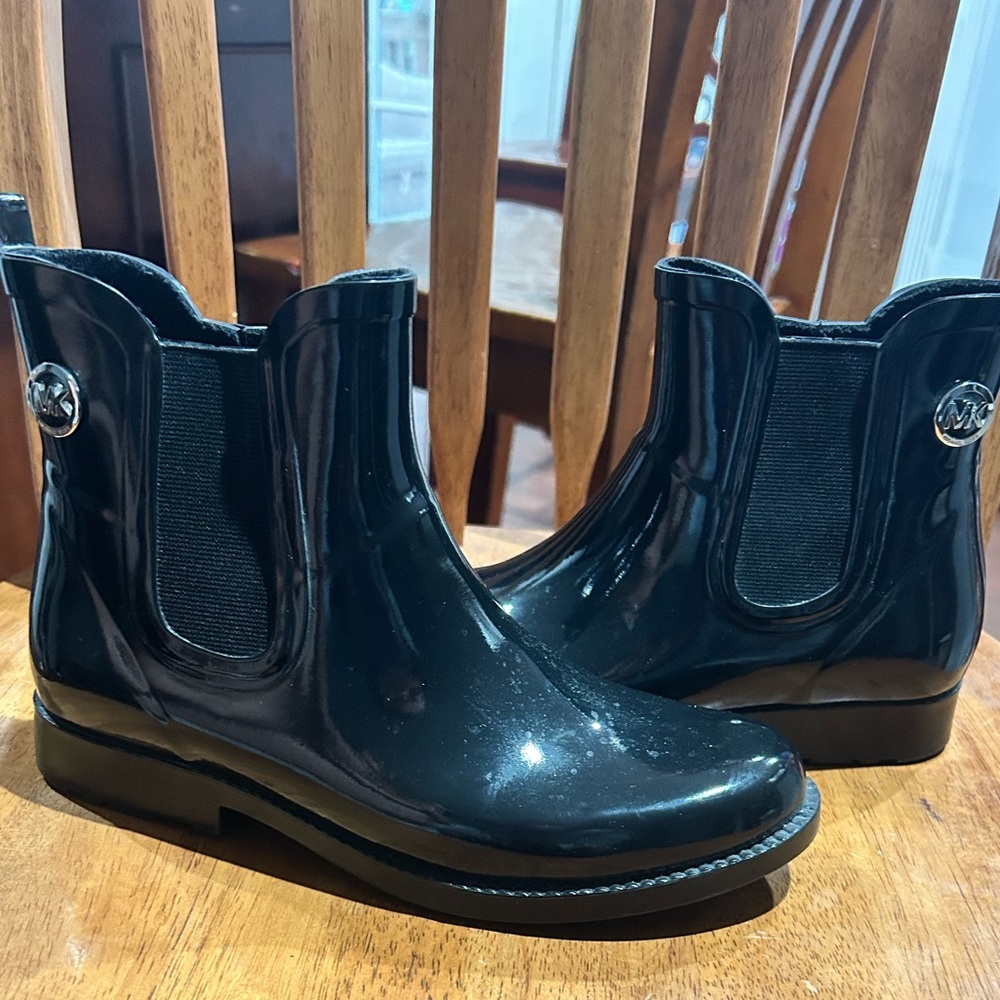 Black MK Ankle Rain Boots